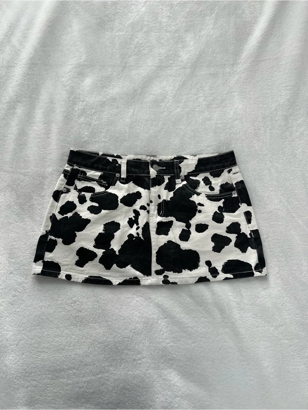 Forever 21 Black & White Cow Print Skirt